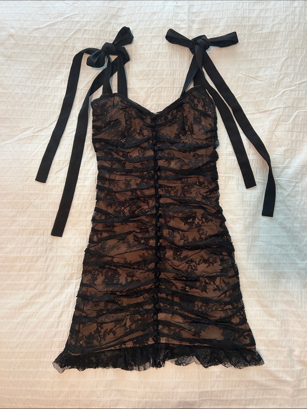 For Love & Lemons Black Lace Mini Dress